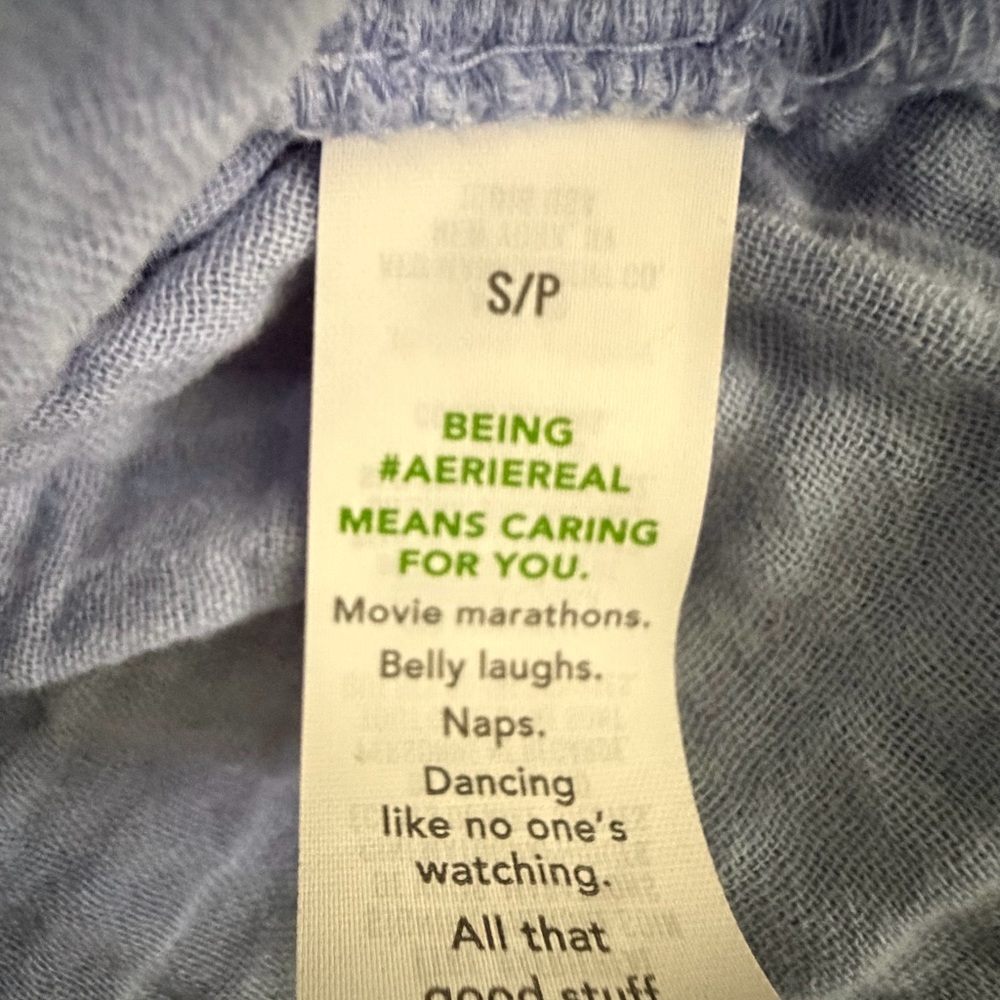 Aerie Light Blue Ruffled Blouse size small euc - Picture 6 of 6